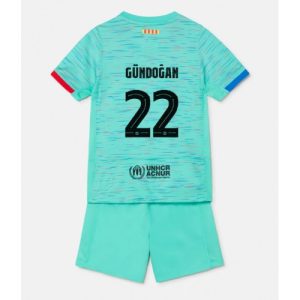 Barcelona Fotballdrakt Ilkay Gundogan #22 Tredjedrakt Barn 2023-24 Kortermet (+ Korte bukser)