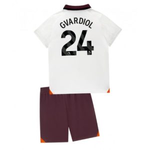Manchester City Fotballdrakt Barn Josko Gvardiol #24 Bortedrakt 2023-24 Kortermet (+ Korte bukser)