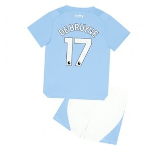 Manchester City Fotballdrakt Barn Kevin De Bruyne #17 Hjemmedrakt 2023-24 Kortermet (+ Korte bukser)