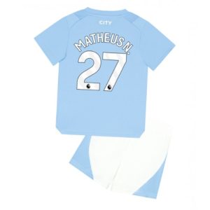 Manchester City Fotballdrakt Barn Matheus Nunes #27 Hjemmedrakt 2023-24 Kortermet (+ Korte bukser)
