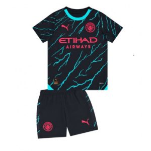 Manchester City Fotballdrakt Barn Tredjedrakt 2023-24 Kortermet (+ Korte bukser)