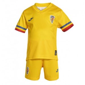 EM 2024 Romania Hjemmedrakt gul Fotballdrakter til Barn