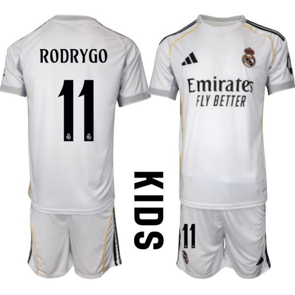 Fotballdrakter Barn Norge Real Madrid Hjemmedraktsett 2025-26 Rodrygo Goes 11