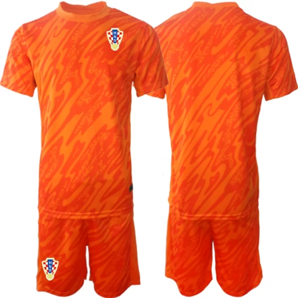 Billige Fotballdrakt Barn Kroatia Keeper 2024-25 oransje