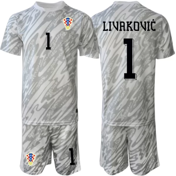 Billige fotballdrakter til Barn Kroatia Keeper 2024-25 grå Dominik Livakovic 1