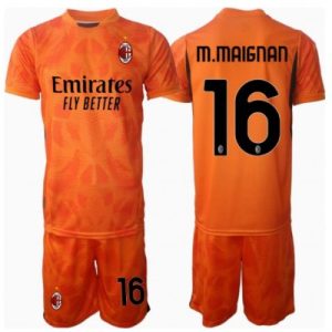 AC Milan Mike Maignan #16 Keeper Bortedraktsett 2024-25 Kortermet (+ Korte bukser)