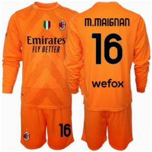 Billige fotballdrakter til barn AC Milan Mike Maignan Keeper Bortedraktsett 24-25
