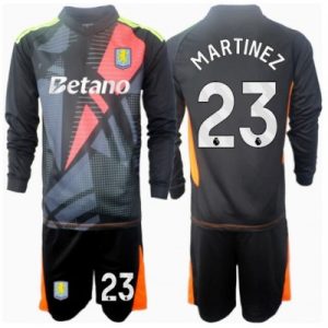 Aston Villa Emiliano Martinez #23 Keeper Bortedraktsett Baby 2024-25 Langermet (+ Korte bukser)
