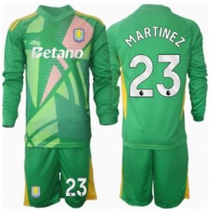 Aston Villa Emiliano Martinez #23 Keeper Hjemmedraktsett Baby 2024-25 Langermet (+ Korte bukser)