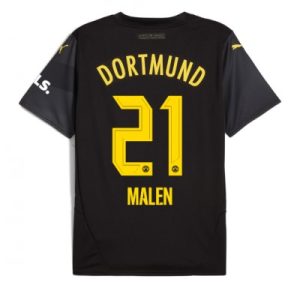 Borussia Dortmund Donyell Malen #21 Bortedrakt 2024-25 Kortermet