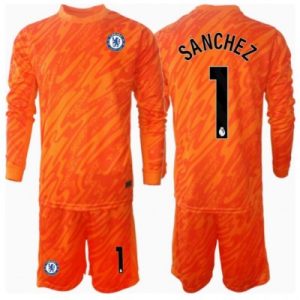 Chelsea Robert Sanchez #1 Keeper Hjemmedraktsett Baby 2024-25 Langermet (+ Korte bukser)
