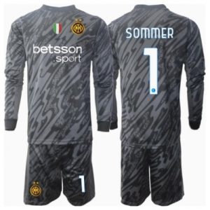Inter Milan Yann Sommer #1 Keeper Tredjedraktsett 2024-25 Langermet (+ Korte bukser)