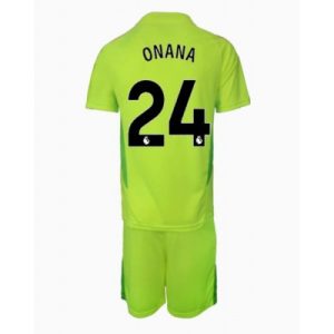Manchester United Andre Onana #24 Keeper Bortedraktsett 2024-25 Klær Barn
