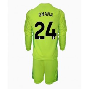 Fotballdrakt Norge Barn Manchester United Keeper Bortedraktsett Andre Onana 2024-25 Langermet