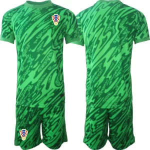 Fotballdrakt Barn Kroatia Keeper 2024-25 grønn landslaget