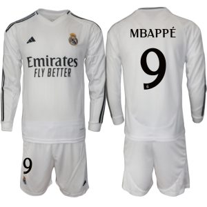 Fotballdrakt Voksen Norge Real Madrid Hjemmedraktsett 2025-26 Kylian Mbappé 9