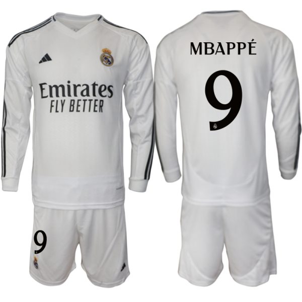 Fotballdrakt Voksen Norge Real Madrid Hjemmedraktsett 2025-26 Kylian Mbappé 9