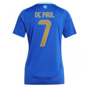 Argentina Rodrigo De Paul #7 Bortedrakt Dame Copa America 2024 Kortermet