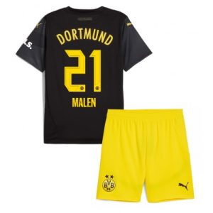 Borussia Dortmund Donyell Malen #21 Bortedraktsett 2024-25 Fotballdrakt Barn