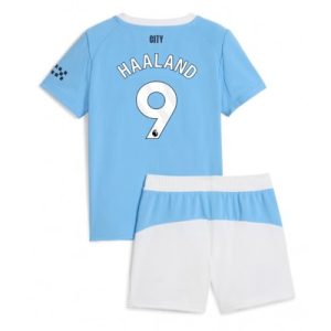 Manchester City Erling Haaland #9 Hjemmedraktsett 2025-26 Fotball Barndrakt