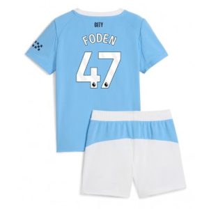 Manchester City Phil Foden #47 Hjemmedraktsett 2025-26 Fotball Barndrakt