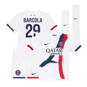 Billige fotballdrakter til Barn PSG Bradley Barcola #29 Bortedraktsett 2024-25
