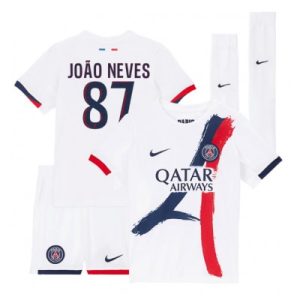 Billige fotballdrakter til Barn PSG Joao Neves #87 Bortedraktsett 2024-25