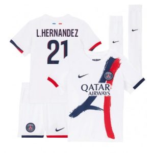 Paris Saint-Germain PSG Lucas Hernandez #21 Bortedraktsett 2024-25 Fotballdrakter
