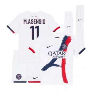 Paris Saint-Germain PSG Marco Asensio #11 Bortedraktsett 2024-25 Fotballdrakter Barn