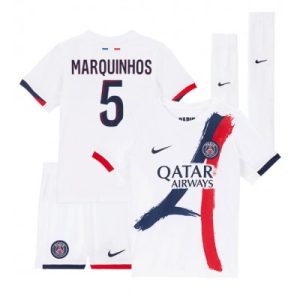 Barn klær Paris Saint-Germain PSG Marquinhos #5 Bortedraktsett 2024-25