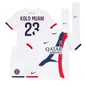 Paris Saint-Germain PSG Randal Kolo Muani #23 Bortedraktsett 2024-25 Fotball Barndrakt