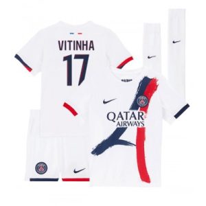 Paris Saint-Germain PSG Vitinha #17 Bortedraktsett 2024-25 Fotballdrakter Barn