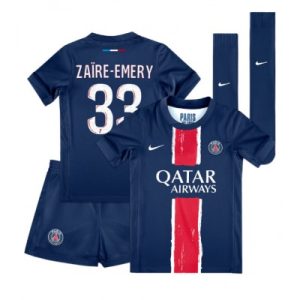Billige fotballdrakter til Barn PSG Warren Zaire-Emery #33 Hjemmedraktsett 2024-25