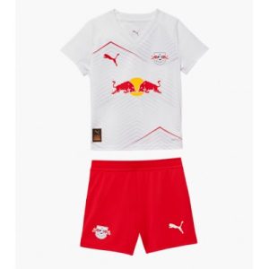 Billige fotballdrakter til Barn RB Leipzig Hjemmedraktsett 2025-26 hvit rød