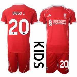 Billige Fotballdrakter Barn Liverpool Hjemmedraktsett 2025-26 Diogo Jota 20