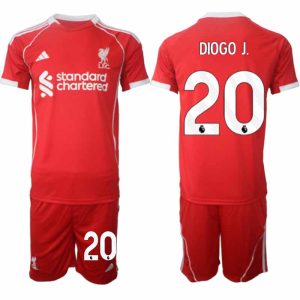Liverpool Hjemmedraktsett 2025-26 rød Fotballtrøyer Diogo Jota 20