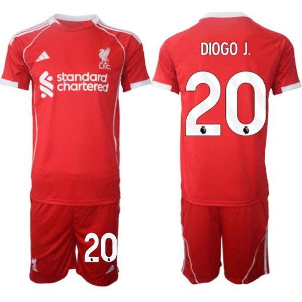 Liverpool Hjemmedraktsett 2025-26 rød Fotballtrøyer Diogo Jota 20