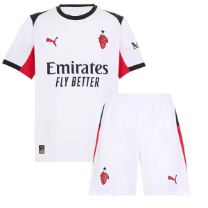 AC Milan Bortedraktsett 2025-26 hvit Fotballdrakt for Barn