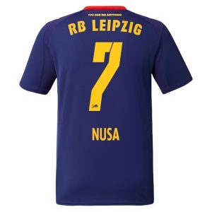 Billige RB Leipzig Bortedrakt 2025-26 Fotballdrakt med navn Antonio Nusa 7