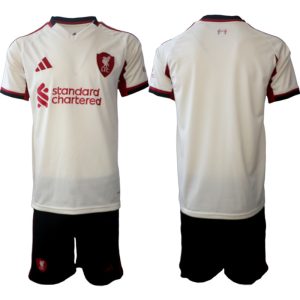Billige fotballdrakter Liverpool Bortedrakt 2025-26 hvit svart med Bukse