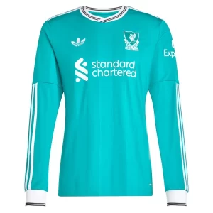 Liverpool Tredjedrakt 2025-26 blå Fotballdrakter Langermet