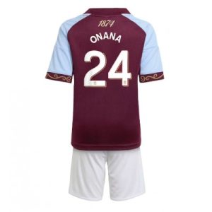 Aston Villa Amadou Onana #24 Hjemmedraktsett 2025-26 Fotballdrakt Barn