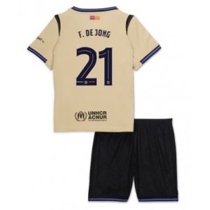 Barcelona Frenkie de Jong #21 Bortedraktsett 2025-26 Billige Fotballdrakter Barn