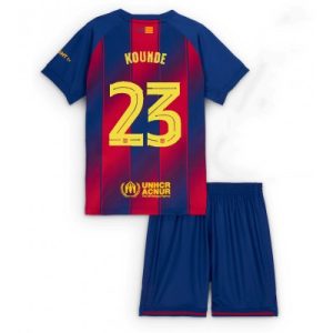 Barcelona Jules Kounde #23 Hjemmedraktsett 2025-26 Fotballdrakt Barn