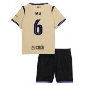 Barcelona Paez Gavi #6 Bortedraktsett 2025-26 Fotballdrakt Barn