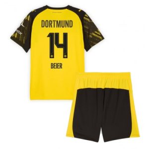 Borussia Dortmund Maximilian Beier #14 Hjemmedraktsett 2025-26 Fotball Barndrakt