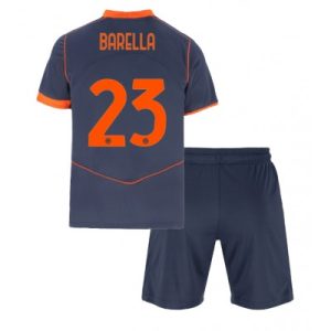 Inter Milan Nicolo Barella #23 Tredjedraktsett 2025-26 Fotball Barndrakt
