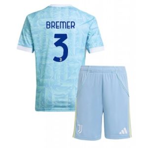 Billige Fotballdrakter Barn Juventus Gleison Bremer #3 Bortedraktsett 2025-26