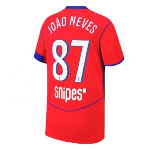Paris Saint-Germain PSG Joao Neves #87 Tredjedrakt 2025-26 Kortermet
