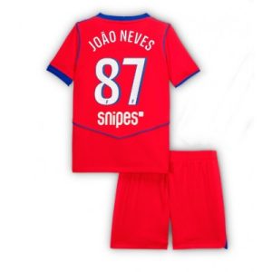Paris Saint-Germain PSG Joao Neves #87 Tredjedraktsett 2025-26 Fotballdrakter til barn